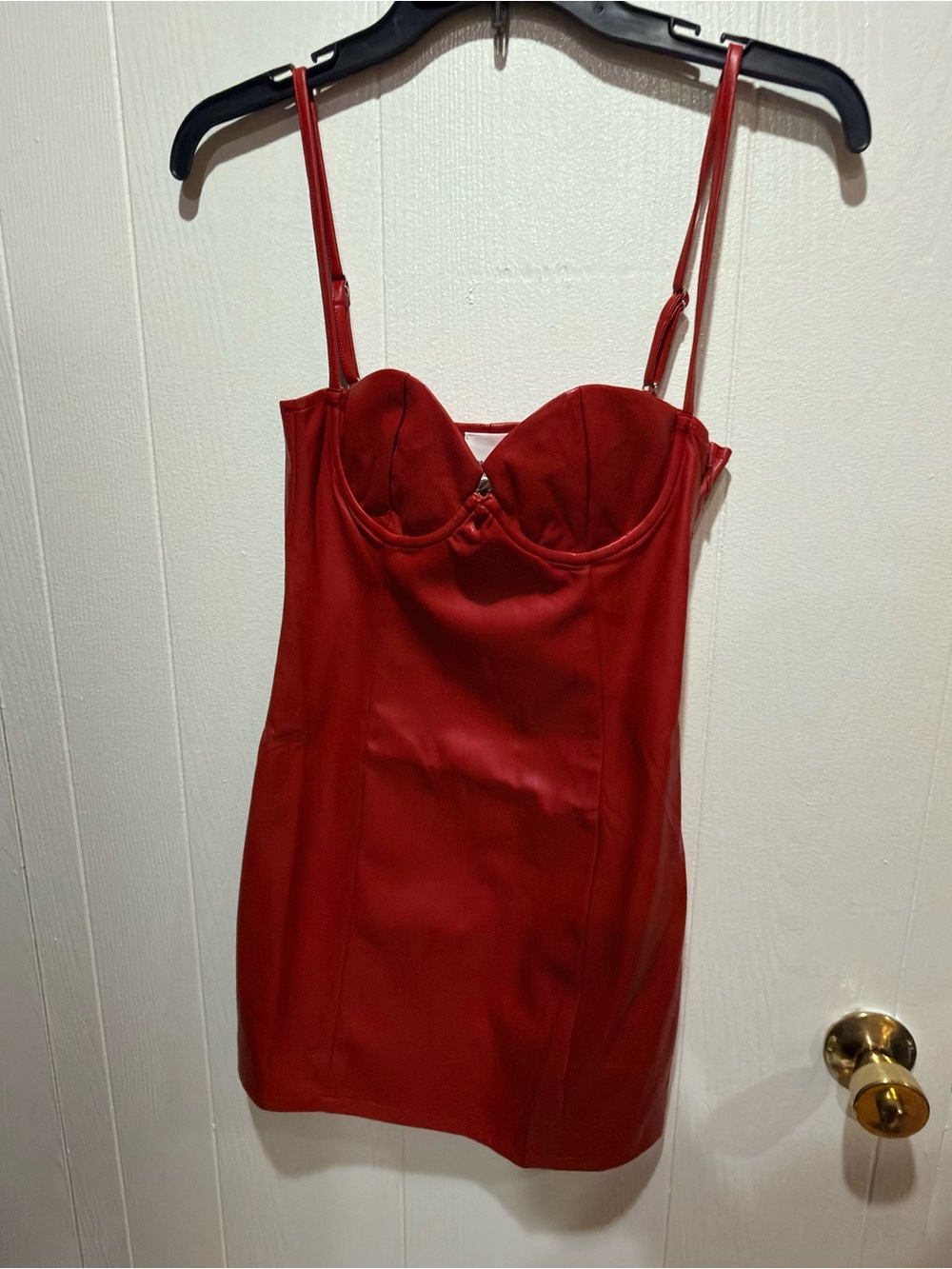 Red leather mini Dress - Women
